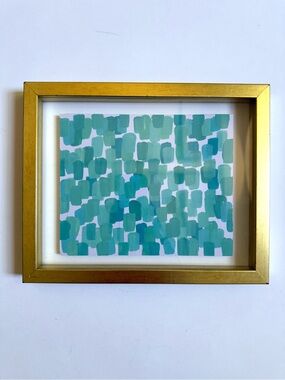 Tiffany blue artwork in gold frame